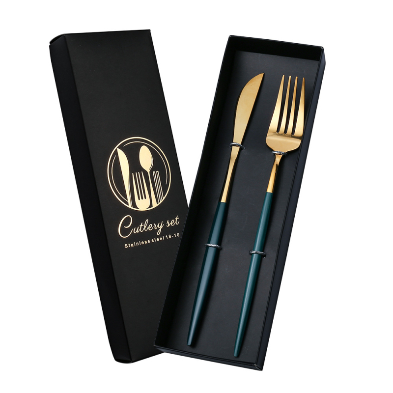 V formos nerūdijančio plieno stalo įrankių rinkinys, portugališkas peilis, šakutė ir šaukštas, keturių dalių, auksinis peilis ir šakutė, vakarietiško stiliaus stalo įrankiai, tinkantys dovanai.