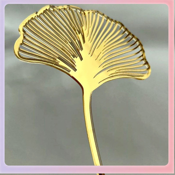 ➻ Διασυνοριακή διακόσμηση κέικ φύλλων Ginkgo Ακρυλικό ένθετο κέικ Γενεθλίων Τούρτα πάρτι ψησίματος Ένθετο κέικ