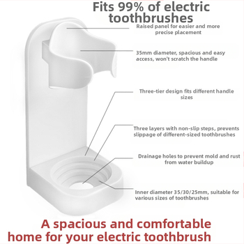 Elektrinio dantų šepetėlio laikiklio laikymo lentynėlė Dantų šepetėlio pagrindas Prie sienos tvirtinamas paprastas dantų šepetėlio laikiklis Kasdienių reikmenų dantų šepetėlio laikiklis