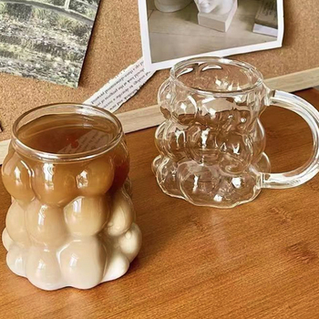 Ins-stiilis viinamarjakujuline klaas kõrge borosilikaatklaasist veekruusiga piimahommikusöögikruus kohvikruus piimateekruusiga
