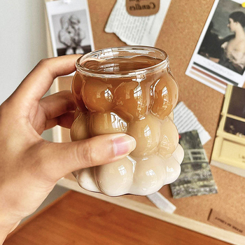 Ins-stiilis viinamarjakujuline klaas kõrge borosilikaatklaasist veekruusiga piimahommikusöögikruus kohvikruus piimateekruusiga