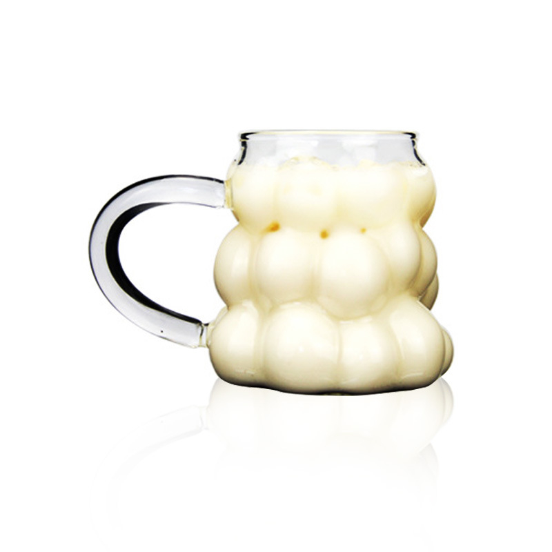 Ins-stiilis viinamarjakujuline klaas kõrge borosilikaatklaasist veekruusiga piimahommikusöögikruus kohvikruus piimateekruusiga