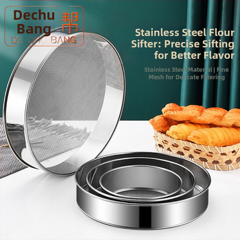 Kepimo įrankiai 304 nerūdijančio plieno miltų sietas rankinis apvalus filtro sietas 40 akių 60 akių smulkus miltų sietas