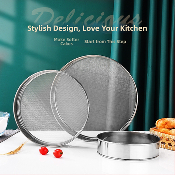 Kepimo įrankiai 304 nerūdijančio plieno miltų sietas rankinis apvalus filtro sietas 40 akių 60 akių smulkus miltų sietas