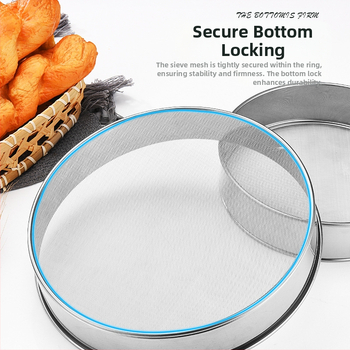 Kepimo įrankiai 304 nerūdijančio plieno miltų sietas rankinis apvalus filtro sietas 40 akių 60 akių smulkus miltų sietas