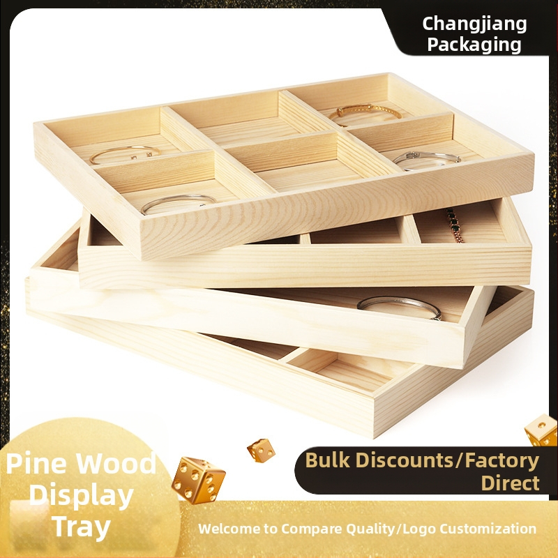 Priežu rotaslietu šķīvju rotaslietu gredzenu auskaru paplātes kaklarotu kulonu rotaslietu uzglabāšanas palešu displeja rekvizītu vairumtirdzniecība