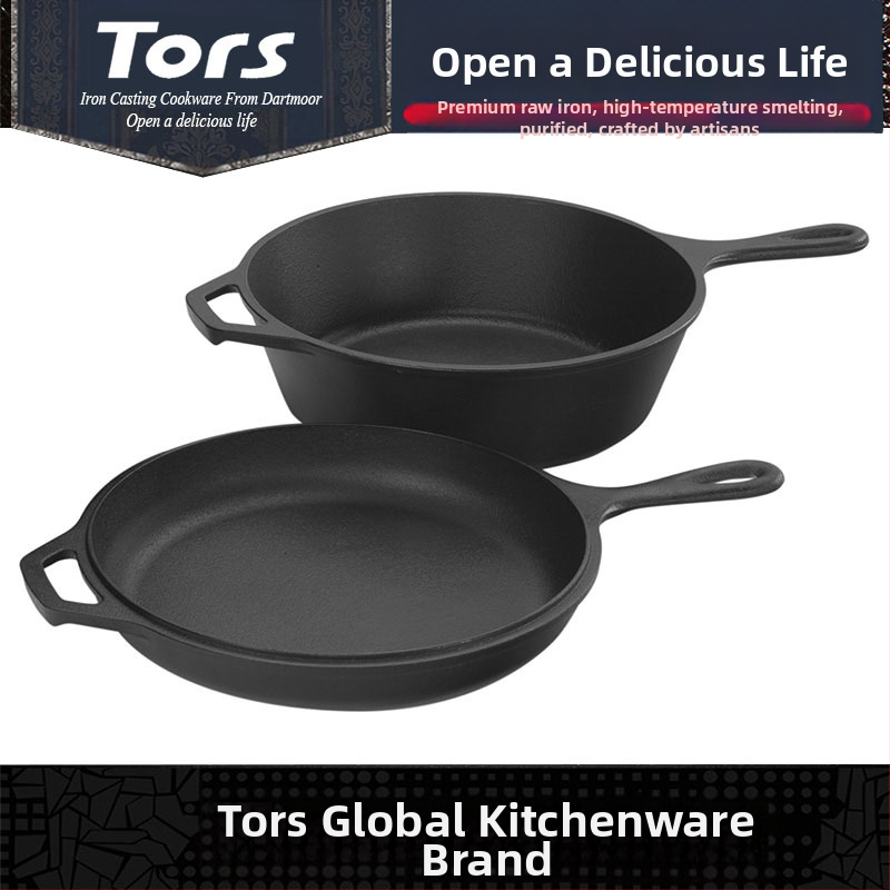 Tols Export liatinový hrniec s jednou rukoväťou, dvojúčelový hrniec, panvica s jednou rukoväťou, čistý železný hrniec na dusené mäso, domácnosť bez poťahu, pokrievka na výrobu panvice