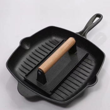 Zahustená liatinová panvica na steaky Pruhovaná panvica na steaky Nepotiahnutá nepriľnavá panvica na steaky pre domácnosť