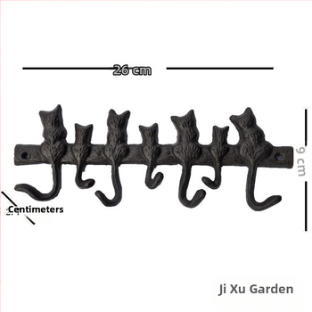 Europietiško stiliaus ketaus kabliukas 7 katėms dekoratyvinis sodo vilos kiemo sienos dekoratyvinis drabužių kabliukas Xiao Mao