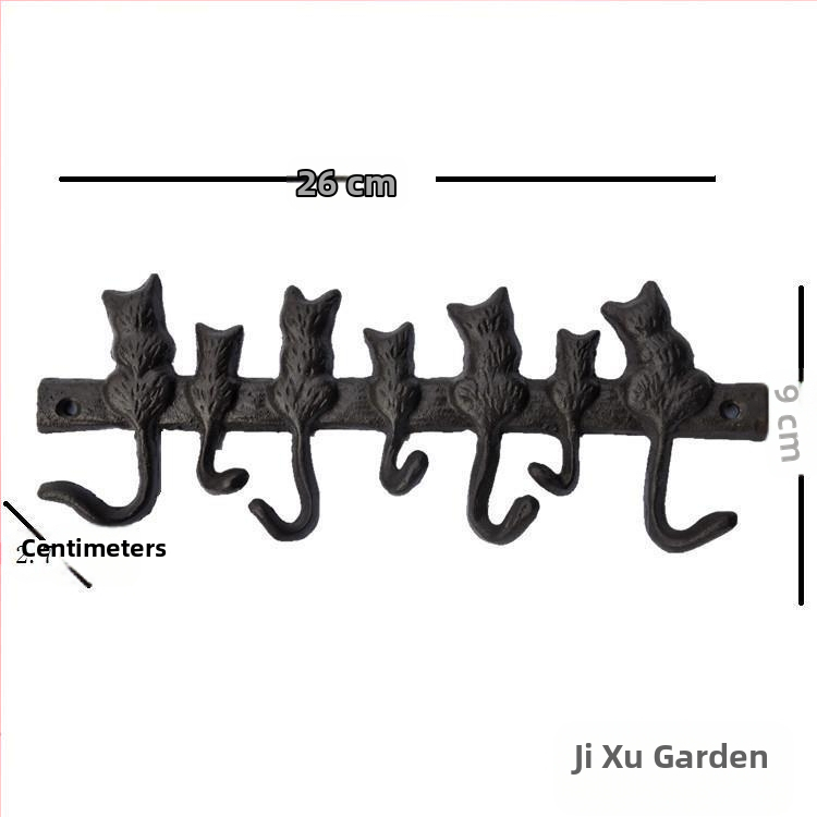 Чугунена кука в европейски стил, 7 котки, декоративна градинска вила, стена, декоративна кука за дрехи, Xiao Mao