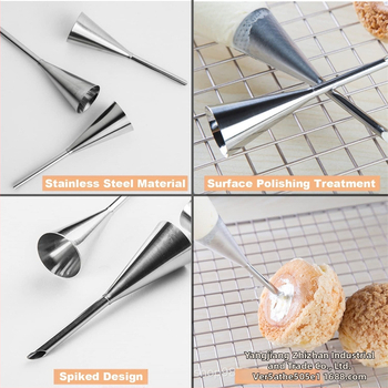 304 nerūdijančio plieno dekoravimo antgalis, pūstas antgalis, 3 dalių rinkinys, torto kremo dekoravimo kepimo įrankiai, „pasidaryk pats“, tiesioginis pardavimas iš gamyklos