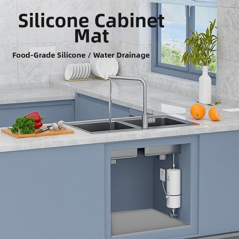 Силиконова изолационна подложка за кухня, устойчива на висока температура и водоустойчива, подложка за оттичане на кухненски шкаф за мивка, влагоустойчива, противообрастваща и противообрастваща подложка за шкаф
