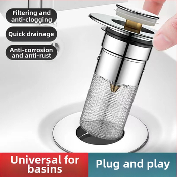 Νιπτήρας μπάνιου με φίλτρο γενικής χρήσης, τάπα διαρροής, συρτάρι νερού, ανθεκτικό στα έντομα, ανθεκτικό στις οσμές, πυρήνας φίλτρου κατά του μπλοκαρίσματος