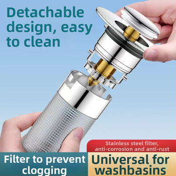 Νιπτήρας μπάνιου με φίλτρο γενικής χρήσης, τάπα διαρροής, συρτάρι νερού, ανθεκτικό στα έντομα, ανθεκτικό στις οσμές, πυρήνας φίλτρου κατά του μπλοκαρίσματος