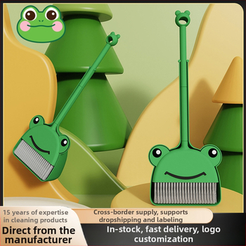 Gamyklinis vaikų šluotų ir šiukšlių semtuvų rinkinys, buitinis vaikų šluotos ir šiukšlių kastuvo žaislas, darželio maža šluota