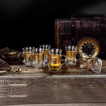 Нова креативна прозрачна стъклена чаша, чаша за чай Gongfu, стъклена чаша с бронзиращо релефно цвете, стъклена чаша за кафе, чаша за вино