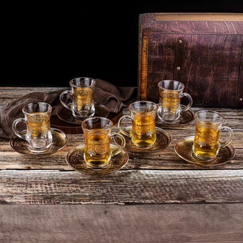 Нова креативна прозрачна стъклена чаша, чаша за чай Gongfu, стъклена чаша с бронзиращо релефно цвете, стъклена чаша за кафе, чаша за вино