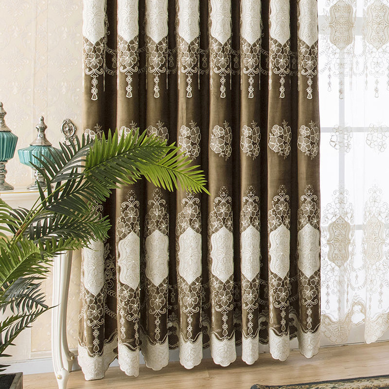 „Amazon“ tarpvalstybinė el. prekyba, tiesioginis pristatymas, europietiško stiliaus siuvinėtos užuolaidos svetainei, izoliacijai ir nuo saulės, šviesios, prabangios, paprastos siuvinėtos marlės užuolaidos.