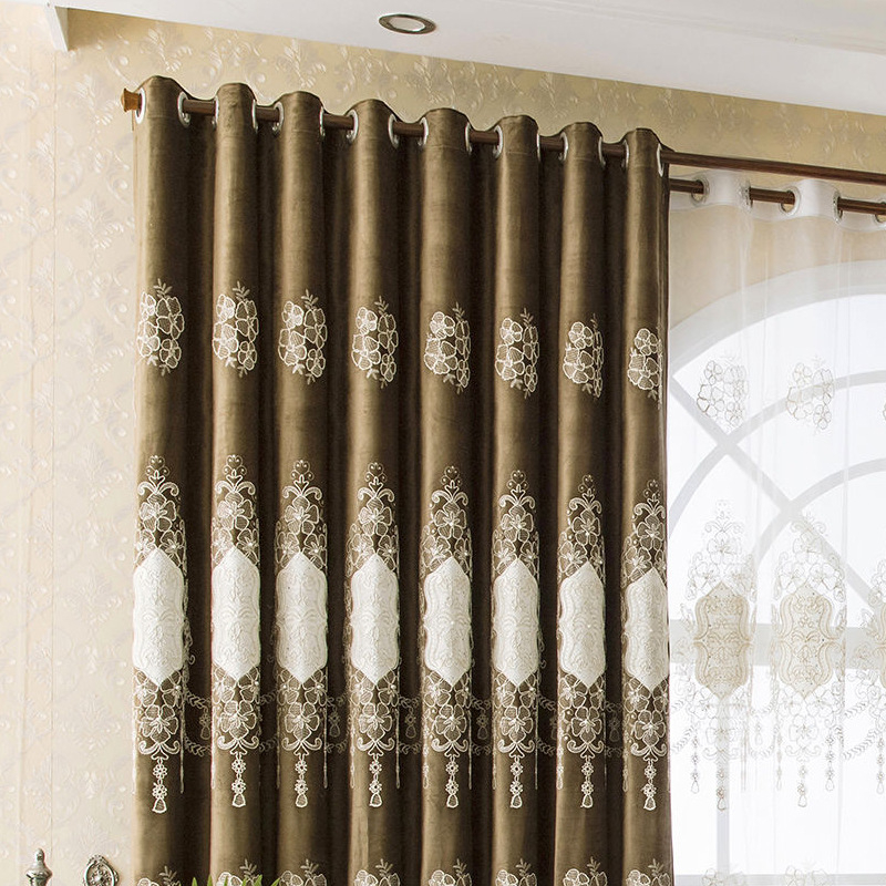 „Amazon“ tarpvalstybinė el. prekyba, tiesioginis pristatymas, europietiško stiliaus siuvinėtos užuolaidos svetainei, izoliacijai ir nuo saulės, šviesios, prabangios, paprastos siuvinėtos marlės užuolaidos.