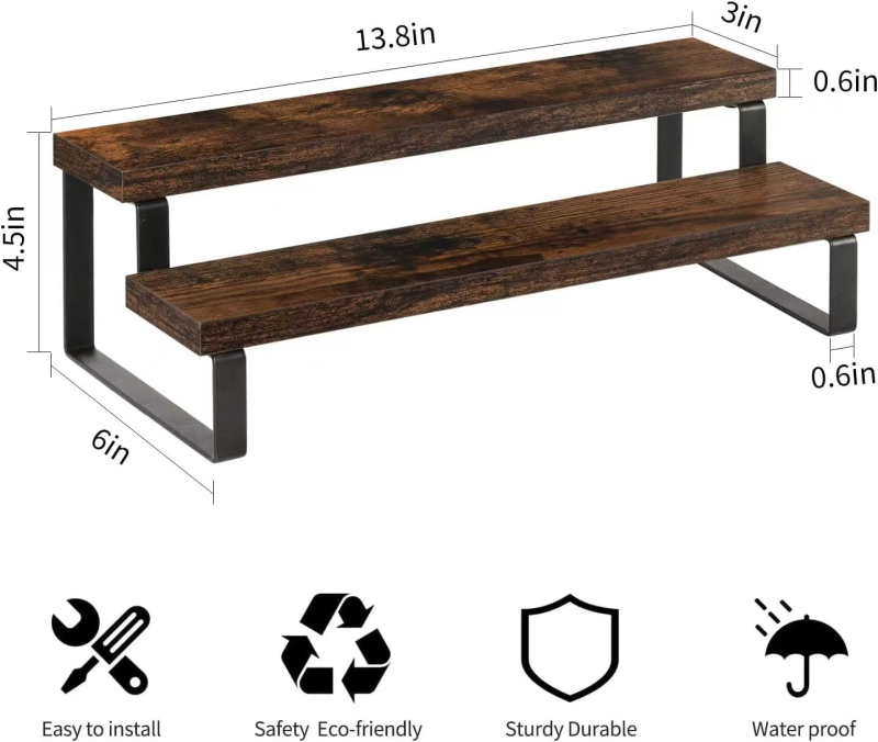 Дървена домакинска кухненска многослойна стойка за съхранение на подправки, спалня, настолен шкаф за козметика, кутия за кукли
