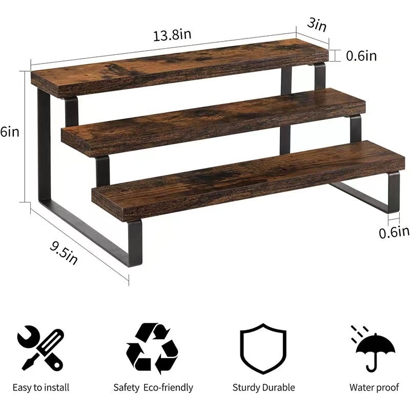 Дървена домакинска кухненска многослойна стойка за съхранение на подправки, спалня, настолен шкаф за козметика, кутия за кукли