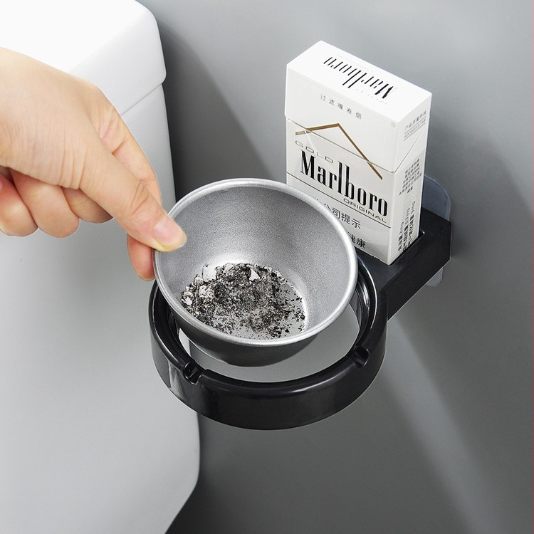 Стенен пепелник за баня, тоалетна, стенен стелаж за съхранение на цигари, тоалетна без перфоратор, стенен пепелник