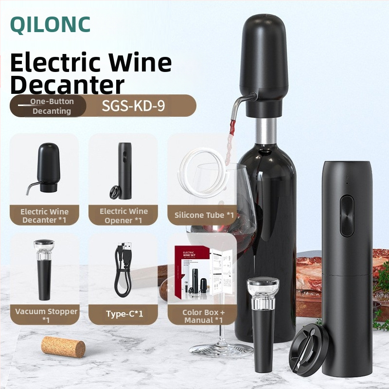 Automatinis nešiojamas elektroninis vyno dekanteris Elektrinis slėgio vyno dozatorius vyno vyno vyno vadovas verslo dovanos