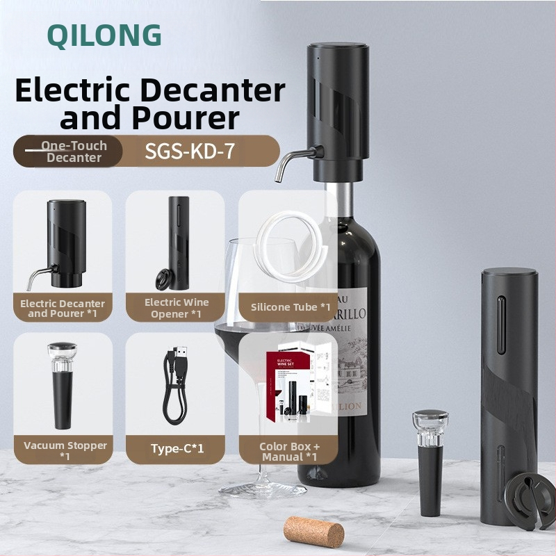 Automatinis nešiojamas elektroninis vyno dekanteris Elektrinis slėgio vyno dozatorius vyno vyno vyno vadovas verslo dovanos