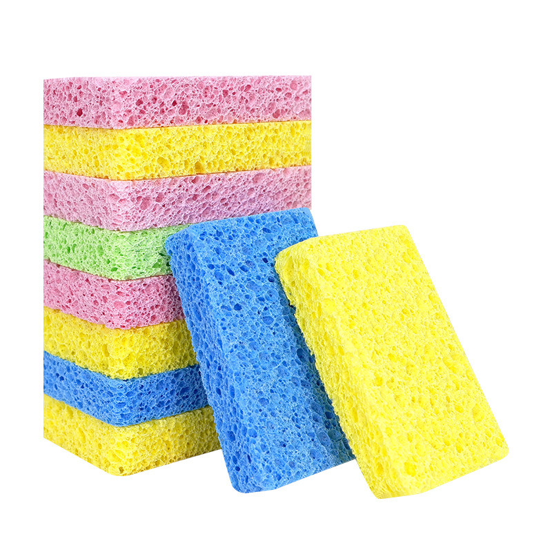 Határokon átnyúló fapép szivacsmosó tisztító varázslatos alátét vastagított fapép pamut mosó szivacs nedvszívó mosó kendő