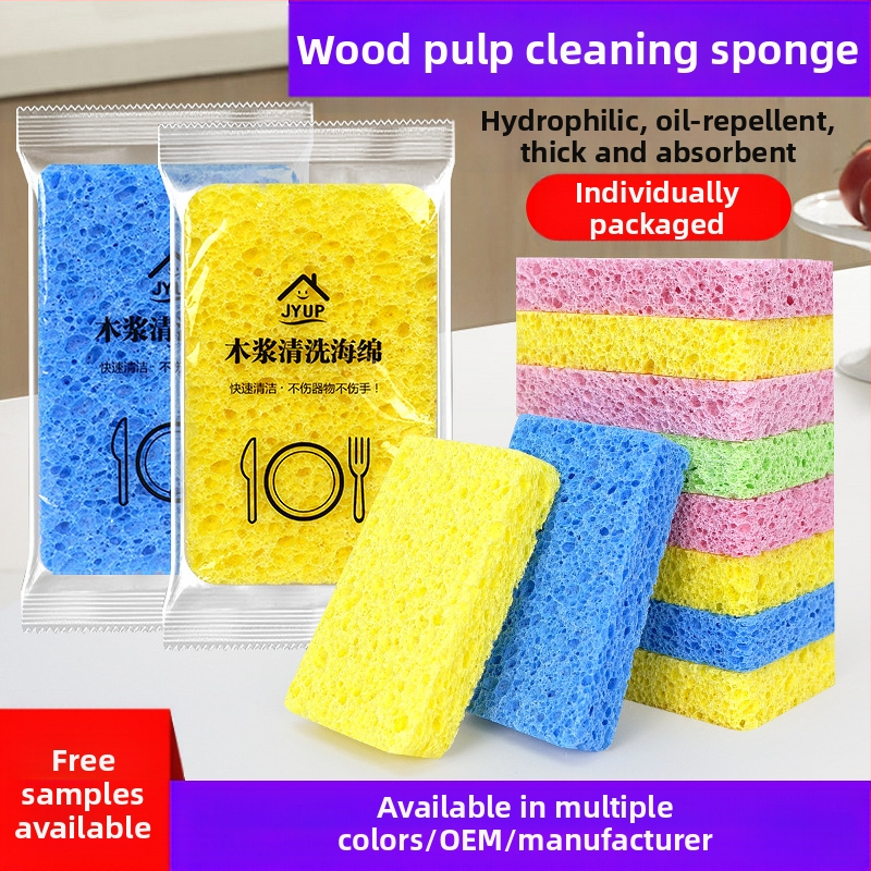 Határokon átnyúló fapép szivacsmosó tisztító varázslatos alátét vastagított fapép pamut mosó szivacs nedvszívó mosó kendő