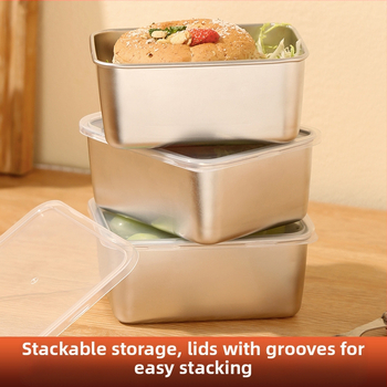 Μικρό κουτί μεσημεριανού γεύματος από ανοξείδωτο ατσάλι με καπάκι, κουτί υποσυσκευασίας τροφίμων, ζεστό δοχείο με δοχείο λαχανικών, τραγανό τετράγωνο κουτί προετοιμασίας φαγητού εξωτερικού χώρου