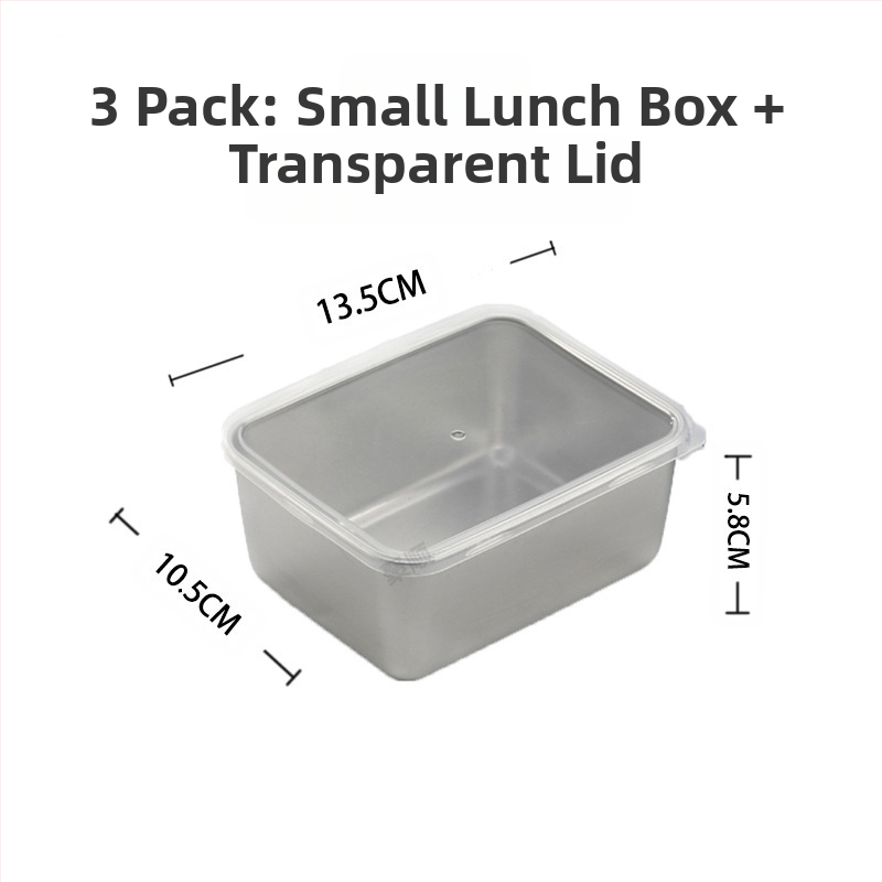 Malá obedárová krabička z nehrdzavejúcej ocele s vekom, box na balenie potravín, horúci hrniec s hrncom na zeleninu, prehĺbením priehradky na zeleninu, štvorcová vonkajšia krabička na prípravu jedla