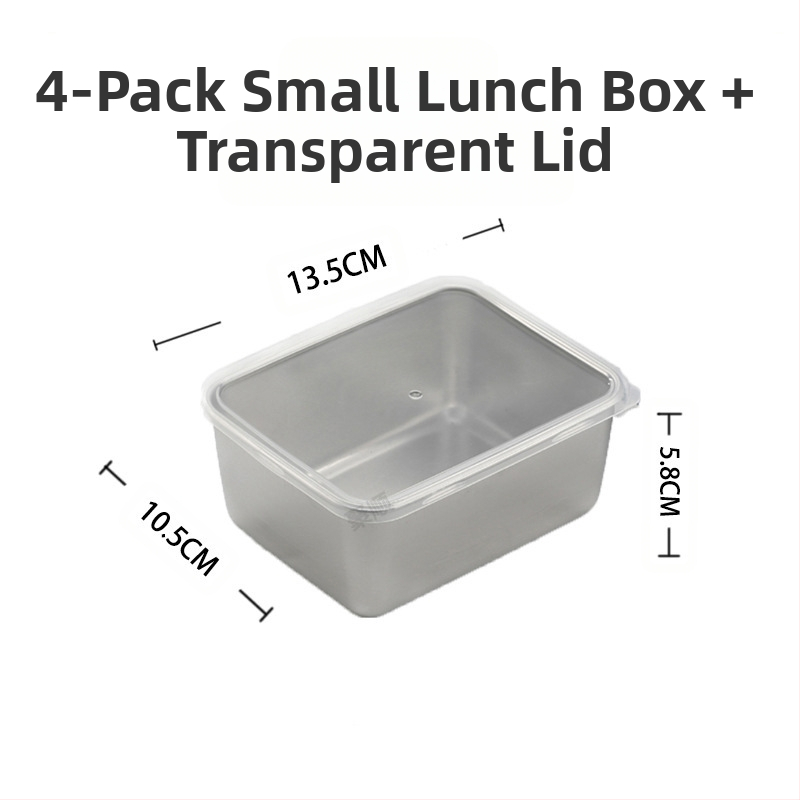 Malá obedárová krabička z nehrdzavejúcej ocele s vekom, box na balenie potravín, horúci hrniec s hrncom na zeleninu, prehĺbením priehradky na zeleninu, štvorcová vonkajšia krabička na prípravu jedla