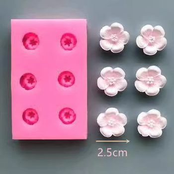 Κέικ ζάχαρης με άνθη παιώνιας και άνθη ροδάκινου, άνθη δαμάσκηνου, τριαντάφυλλο σοκολάτας, μαλακό κεραμικό γύψο από πηλό, ένθετο καλούπι για τούρτα γενεθλίων