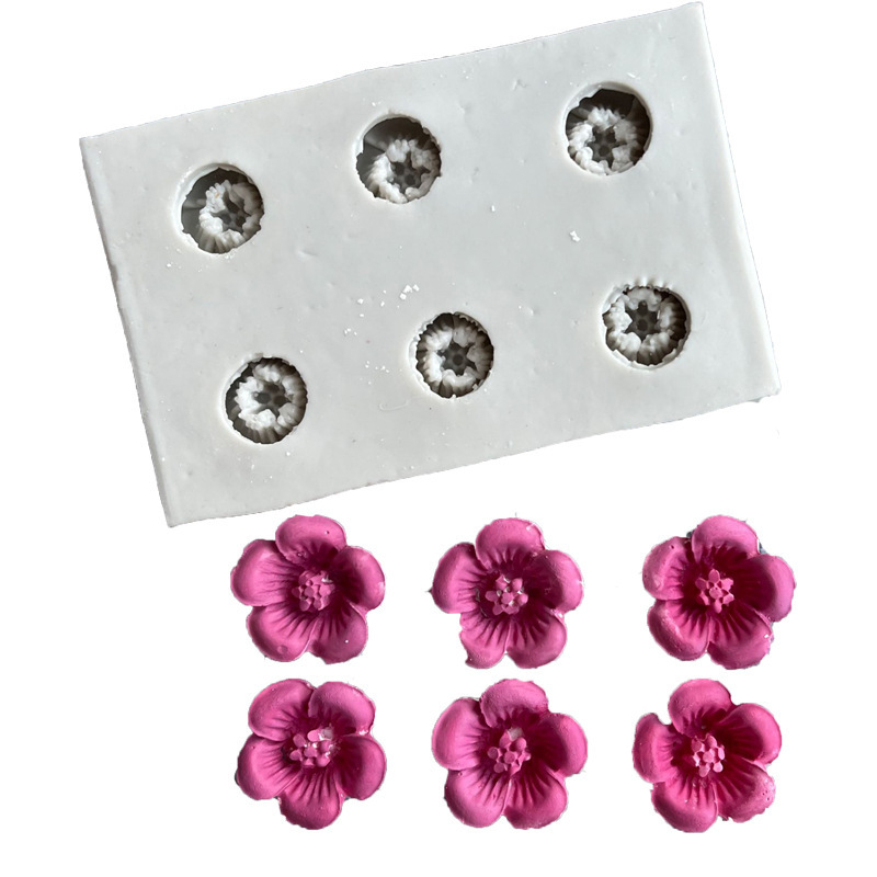 Божур Цвете Обърната захарна торта Прасковен цвят Сливов цвят Роза Шоколад Мека керамика Глина Гипсова форма за торта за рожден ден