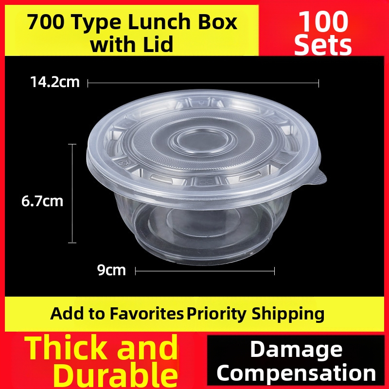 Vienkartinė pietų dėžutė, sutirštinta pakuotė, stačiakampė apvali dubenėlė, plastikinė pietų dėžutė, greitas maistas su dangteliu, iškylos šildymas