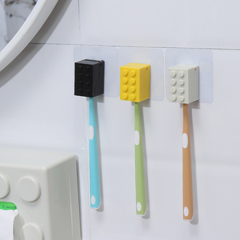 Statybiniai blokeliai, dantų šepetėlių laikymo lentynėlė, prie sienos tvirtinama, dulkėms atspari elektrinių dantų šepetėlių laikymo lentynėlė, be perforatorių, tualeto sieninė lentynėlė