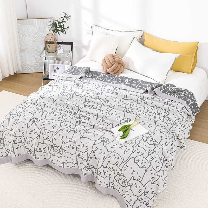 Vasarinė grynos medvilnės marlės rankšluosčių antklodė Vasarinė dvigubo snukio antklodė Suaugusiems Plona grynos medvilnės oro kondicionavimo antklodė Vasarinė antklodė Plona užvalkalo antklodė