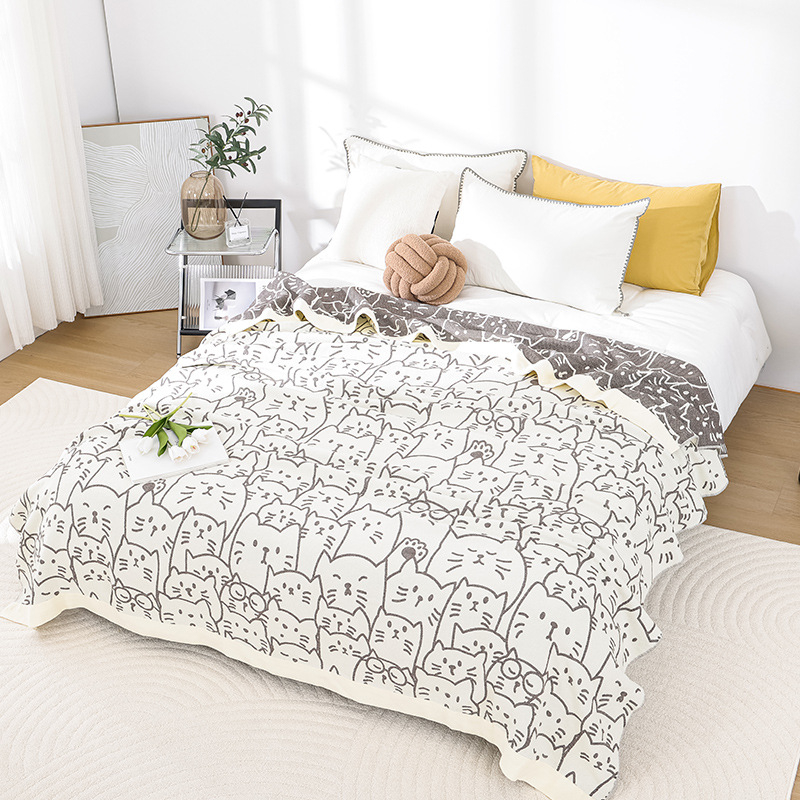 Vasarinė grynos medvilnės marlės rankšluosčių antklodė Vasarinė dvigubo snukio antklodė Suaugusiems Plona grynos medvilnės oro kondicionavimo antklodė Vasarinė antklodė Plona užvalkalo antklodė