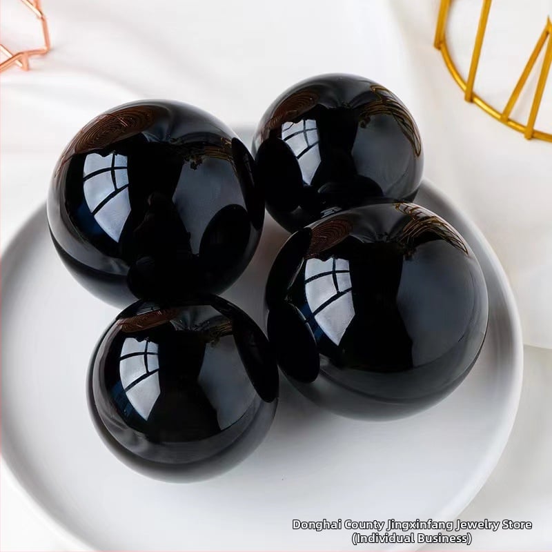 Factory Direct dabiskie obsidiāna rotājumi oriģināls akmens pulēts melns kristāla lodīšu kristāla rūpnīcas vairumtirdzniecības īpašais piedāvājums ārzemju tirdzniecībai