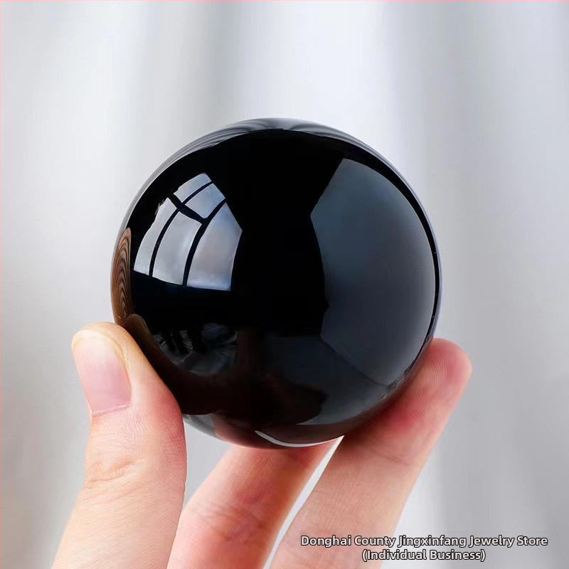 Фабрика директно от естествен обсидиан орнаменти оригинален камък полиран черен кристален кълбо кристална фабрика на едро специална оферта за външна търговия