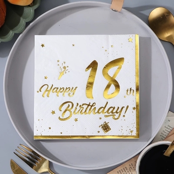 Фабрика директно бронзираща салфетка за рожден ден, костюм за рожден ден, цветна хартия за еднократна употреба, търговска хартиена кърпа на едро