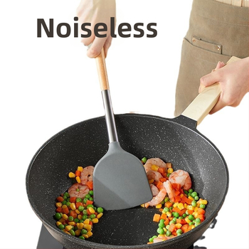 Maistinio silikono mentelė nepridegančiai keptuvei, speciali kepimo mentelė, buitinių virtuvės reikmenų rinkinys, atsparus aukštai temperatūrai, nesužeidžiama keptuvė