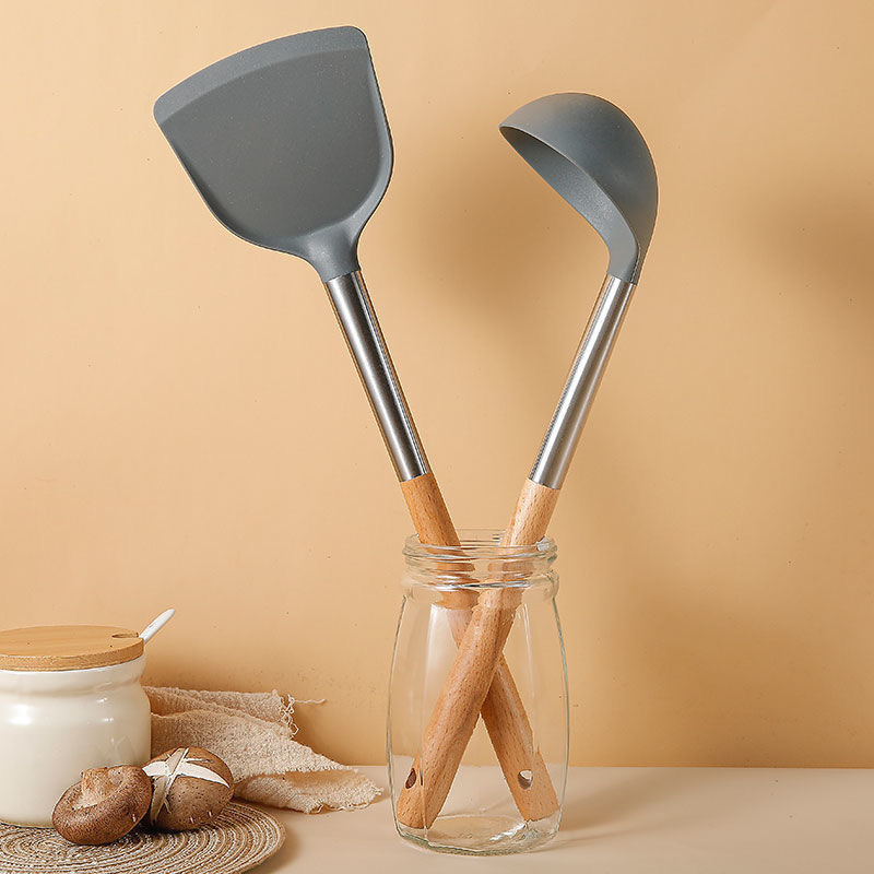 Maistinio silikono mentelė nepridegančiai keptuvei, speciali kepimo mentelė, buitinių virtuvės reikmenų rinkinys, atsparus aukštai temperatūrai, nesužeidžiama keptuvė