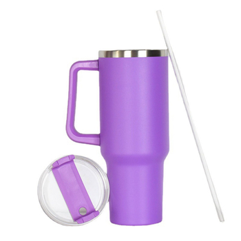 Прозрачна термо чаша с дръжка от 40 унции, запечатана, непропусклива изолация, здрав капак за кола с ключалка