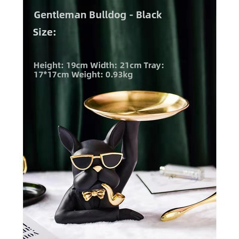 Šiaurės šalių stiliaus šunų kovų dvigubo padėklo dekoravimas namų svetainei, įėjimui, raktų laikymo dervos dirbiniai