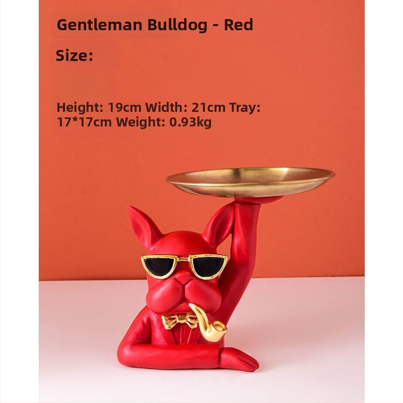 Šiaurės šalių stiliaus šunų kovų dvigubo padėklo dekoravimas namų svetainei, įėjimui, raktų laikymo dervos dirbiniai