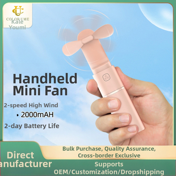 Kézi asztali kis ventilátor újratölthető, ultra csendes irodai diákosztályú mini hordozható, hordozható, nagy szél