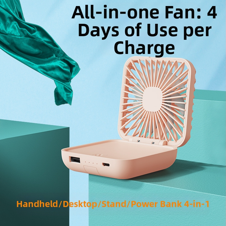 Kézi asztali kis ventilátor újratölthető, ultra csendes irodai diákosztályú mini hordozható, hordozható, nagy szél