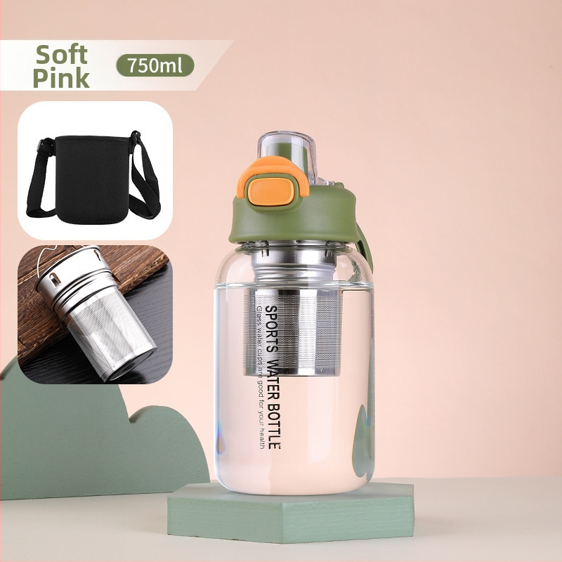 Vizespohár diákoknak Nagy színértékű, nagy kapacitású üveg férfiaknak és nőknek Nyári, nagy színértékű vizespohár hordozható, magas hőmérsékletnek ellenálló teáspohár